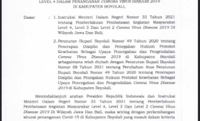 INSTRUKSI BUPATI NO 09 PERPANJANGAN PPKM LEVEL 4 24-30 AGUSTUS